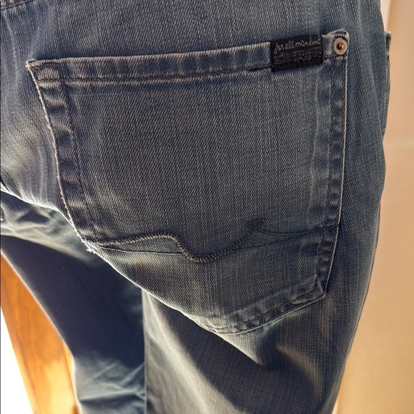 7 For All Mankind Blue Straight Leg Jeans Versatile Style - Picture 7 of 16